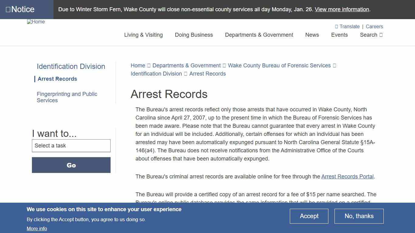 Arrest Records Wake County Government